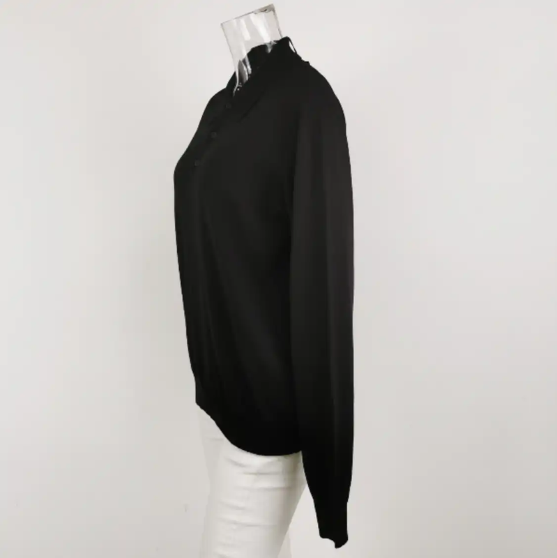 Prada Black Long Sleeve Polo