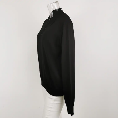 Prada Black Long Sleeve Polo