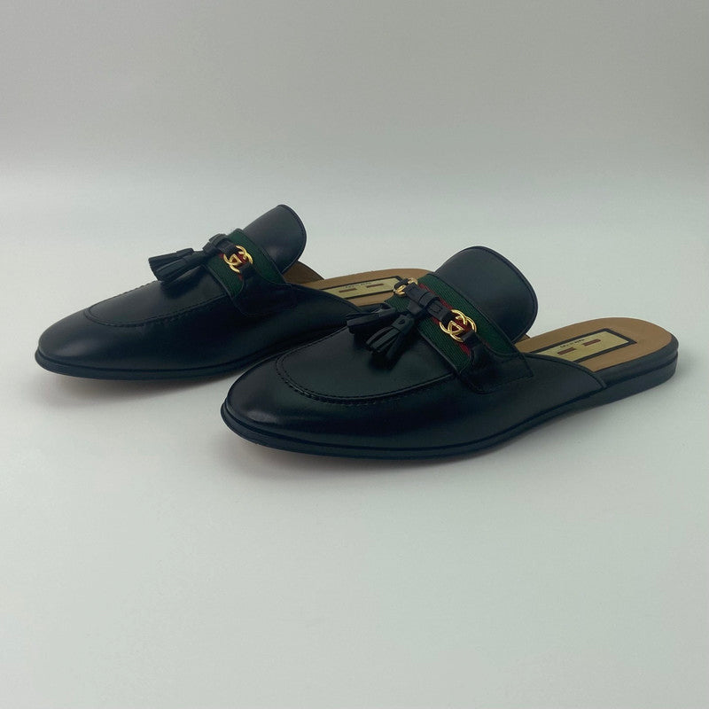 Gucci Black Interlocking Loafers with Tassels 0079