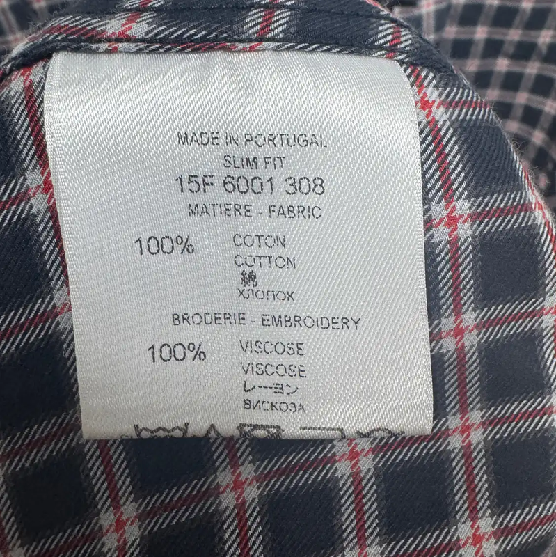 Givenchy Long Sleeve Cotton Check Shirt 0089
