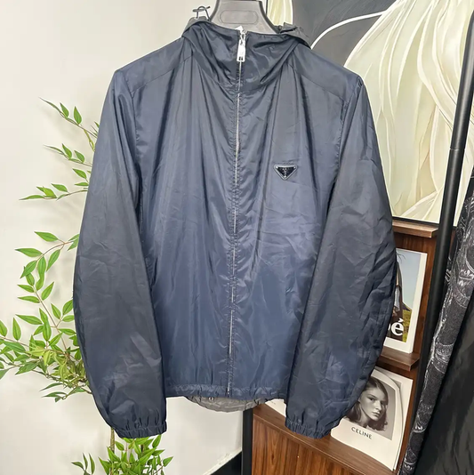 Prada Long Sleeve Navy Men's Outerwear Jacket
