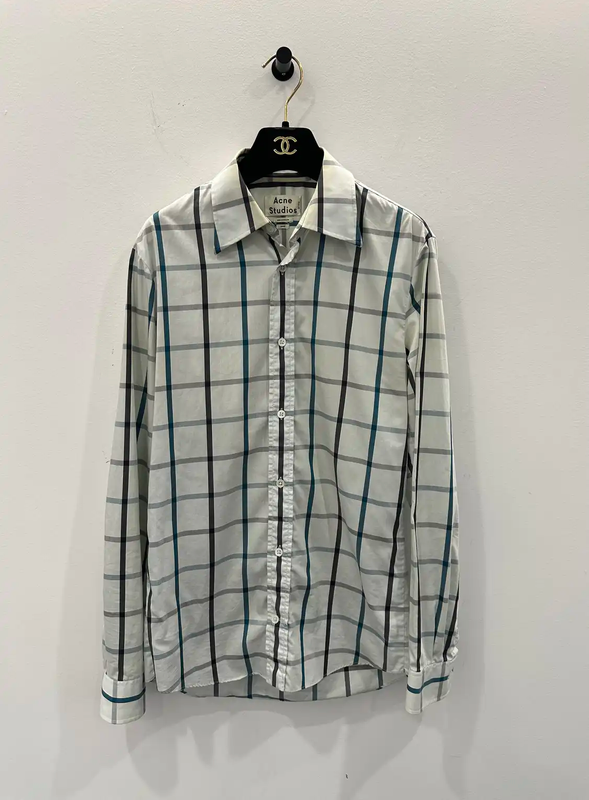Acne Studios White Checked Long Sleeve Shirt