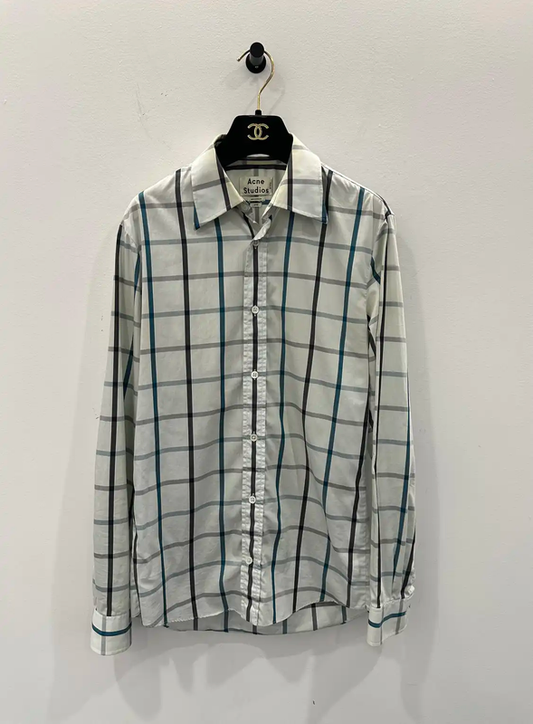 Acne Studios White Checked Long Sleeve Shirt
