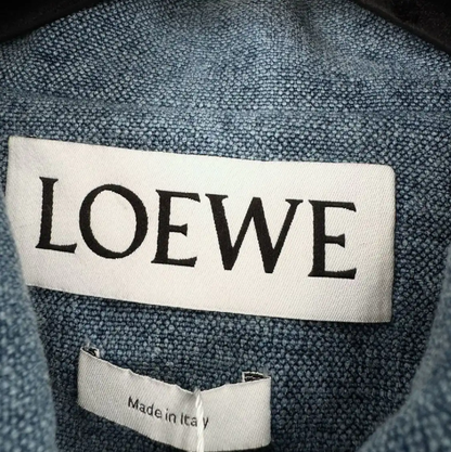 Loewe Blue Linen Long Sleeve Shirt 0089