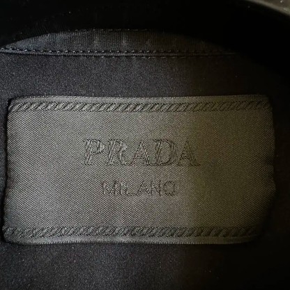 Prada Black Cotton Blend Logo Men's T-Shirt