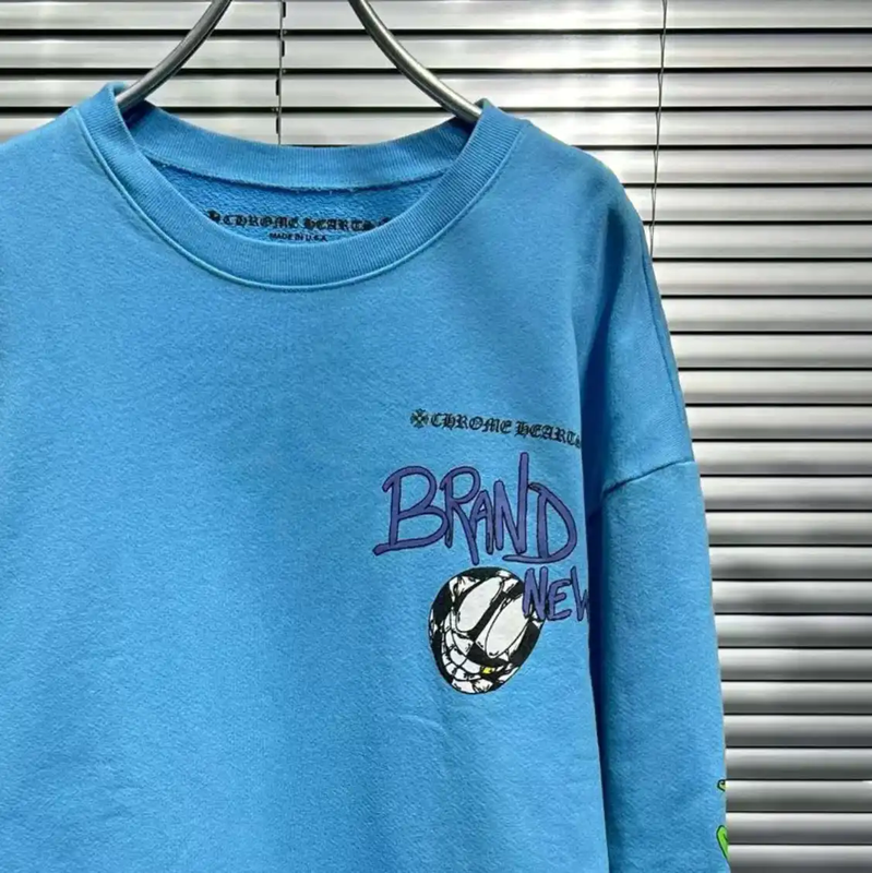 Chrome Hearts Blue Cotton Printed Long Sleeve Sweatshirt 0089