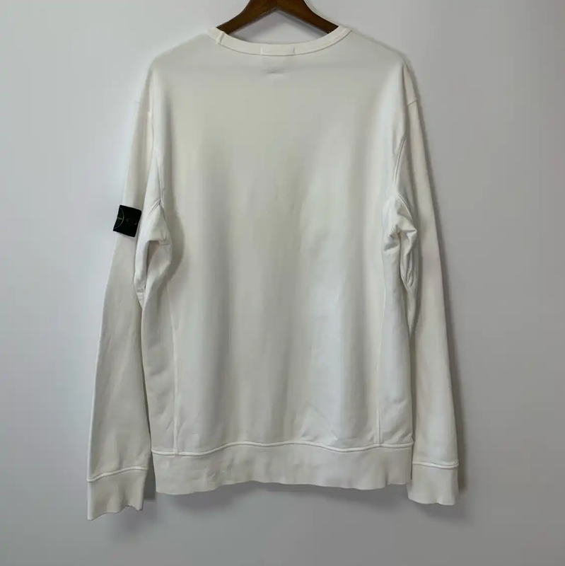 Stone Island White Cotton Sweatshirt for Men 0089
