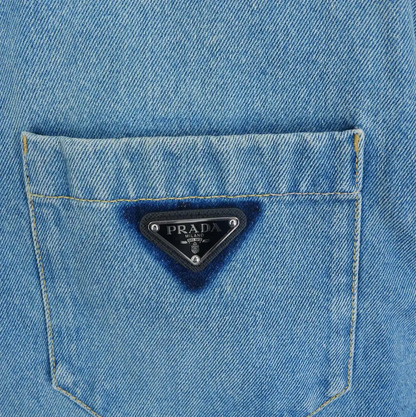 Prada Blue Denim Logo Men's Jacket