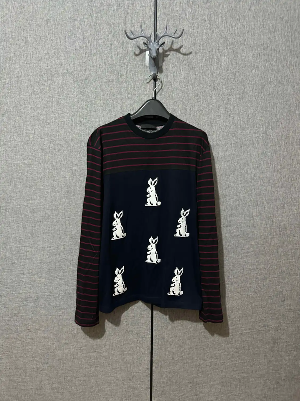 Prada Colorblock Embroidered Logo Long Sleeve T-shirt