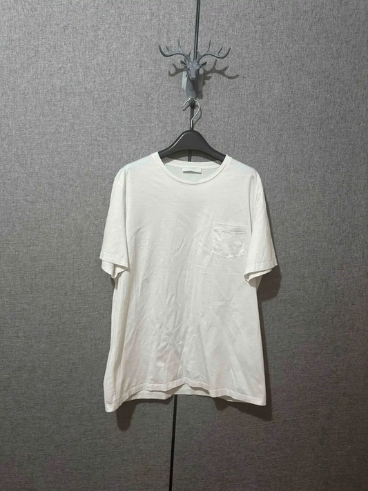 Prada White Cotton Logo Embroidered T-Shirt