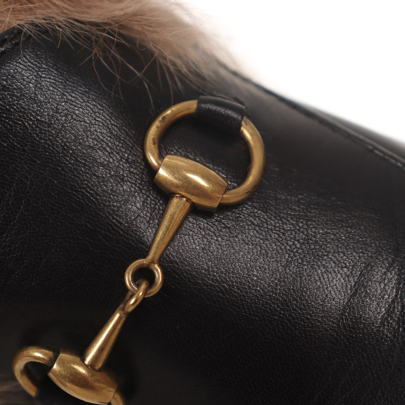 Gucci Black Fur-Lined Loafers 0079