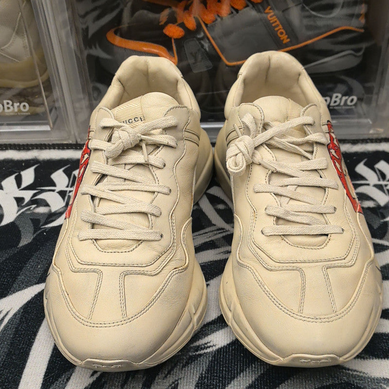 Gucci Rhyton Leather Lips Print Casual Sneakers 0079