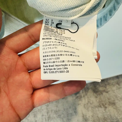 Prada Beige Denim Short-Sleeve Shirt