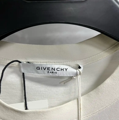 Givenchy White Cotton Men's T-shirt with Logo 0089