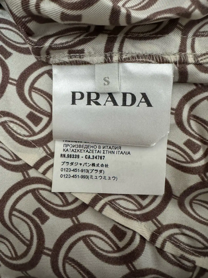 Prada White Silk Printed Jacket