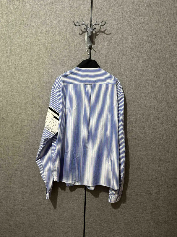 Prada Color Block Cotton Print Logo Shirt