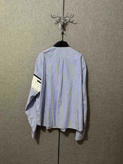 Prada Color Block Cotton Print Logo Shirt