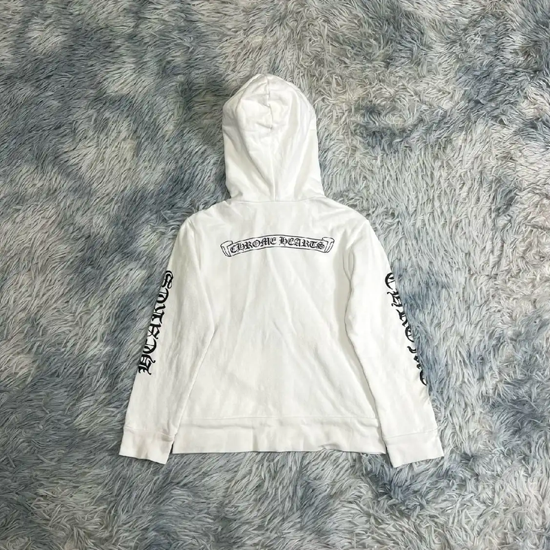 Chrome Hearts White Cotton Hooded Jacket 0089