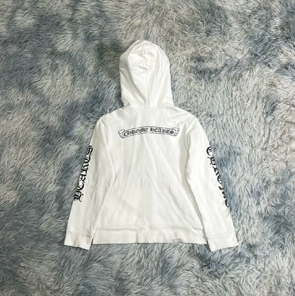 Chrome Hearts White Cotton Hooded Jacket 0089