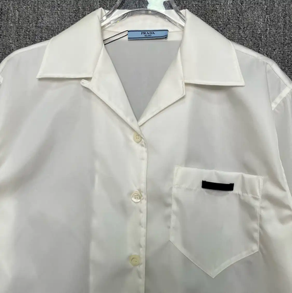Prada Short Sleeve White Polyester Men's Shirt