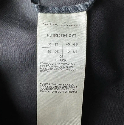 Rick Owens Men's Black Nylon Spring Autumn Jacket 0089