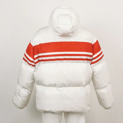 Prada Logo Printed White Men's Puffer Jacket