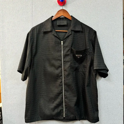 Prada Black Cotton Short Sleeve Shirt