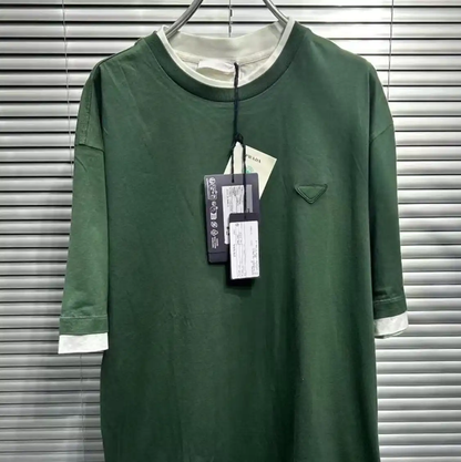 Prada Men's Peacock Green Cotton T-Shirt