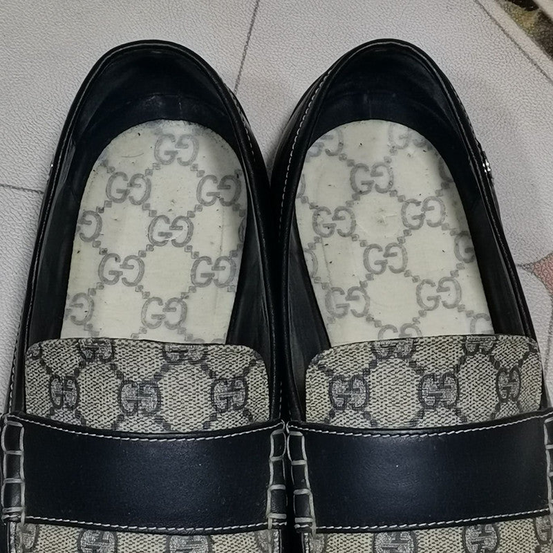 Gucci Blue GG Print Leather Loafers 0079