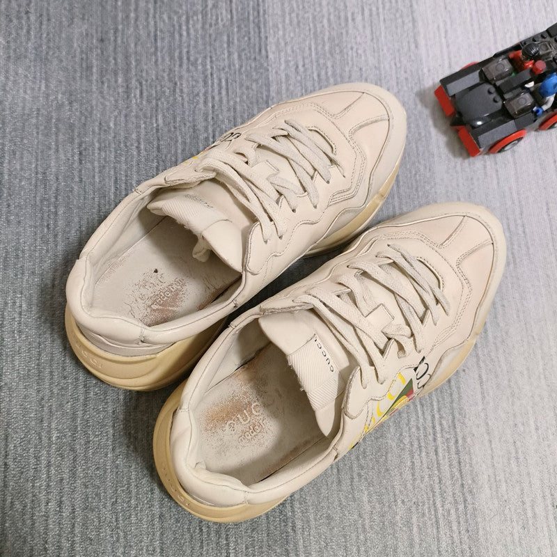 Gucci Rhyton Double G Logo Dad Sneakers in Cream 0079