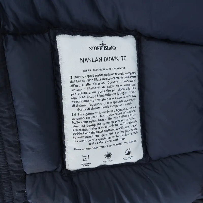 Stone Island Men's Black Embroidered Down Jacket 0089