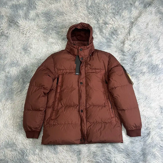 Stone Island Brown Puffer Jacket for Men 0089