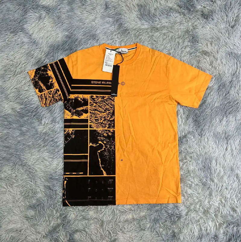 Stone Island Yellow Cotton Men's T-Shirt 0089