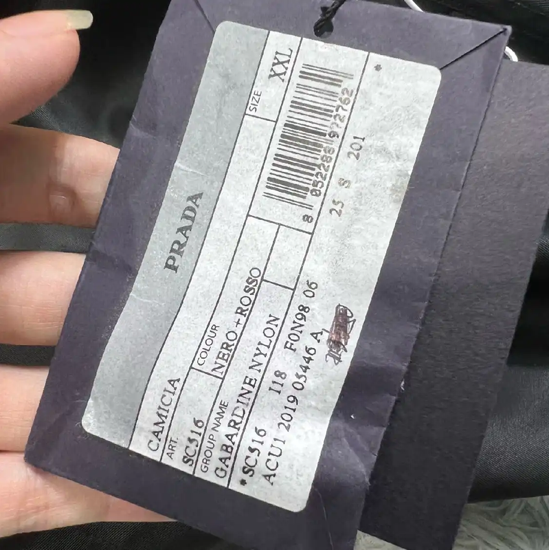 Prada Black and Red Long Sleeve Button-Up Shirt