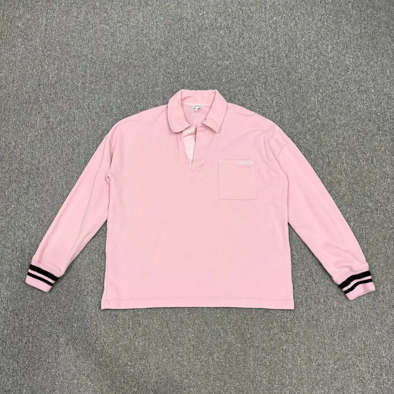 Loewe Pink Cotton Long Sleeve Polo 0089