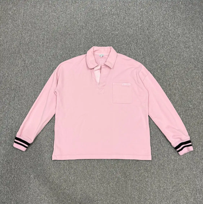 Loewe Pink Cotton Long Sleeve Polo 0089