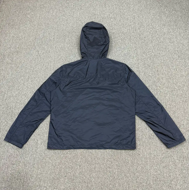 Prada Men's Blue Polyester Hooded Jacket