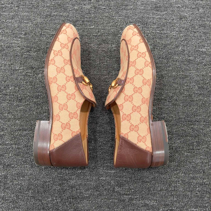 Gucci Khaki GG Horsebit Loafers for Men 0079