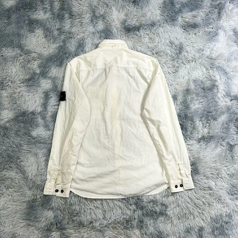 Stone Island White Long Sleeve Shirt for Men 0089