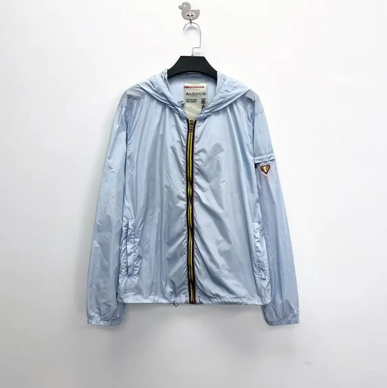 Prada Spring Autumn Light Blue Nylon Jacket