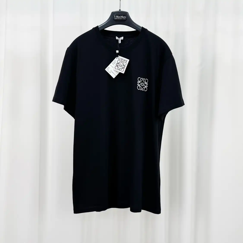 Loewe Black Cotton Embroidered Logo T-Shirt 0089