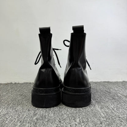 Louis Vuitton Black Leather Lace-Up Ankle Boots 0079