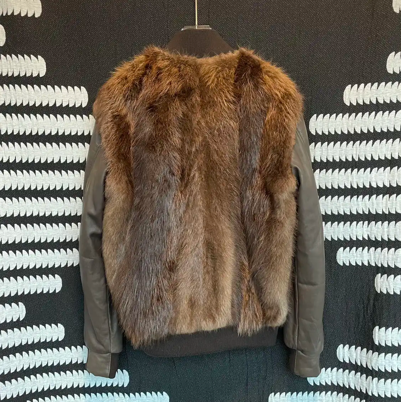 Givenchy Men's Brown Leather Bomber Jacket 0089