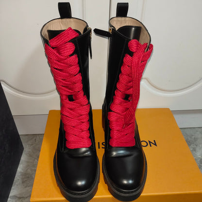 Gucci Women's Leather Web Ankle Boots in Black 0079