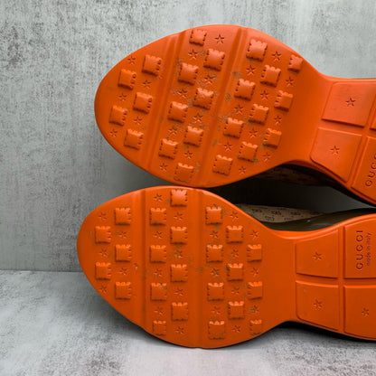 Gucci Rhyton Low Top Dad Sneakers in Red Brown 0079