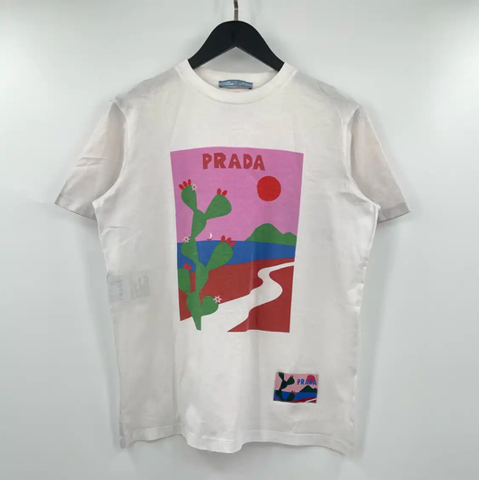 Prada Summer White Cotton Short Sleeve T-Shirt