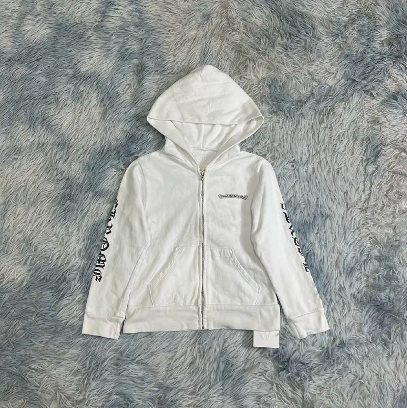 Chrome Hearts White Cotton Hooded Jacket 0089