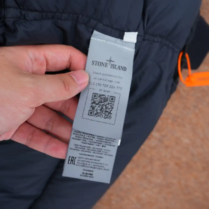 Stone Island Men's Black Embroidered Down Jacket 0089