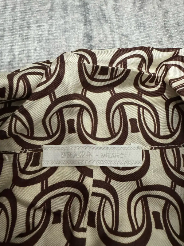 Prada White Silk Printed Jacket