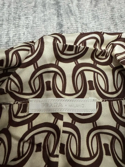 Prada White Silk Printed Jacket